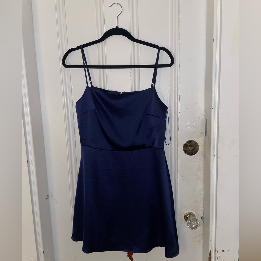 blue satin dress from francesca’s
